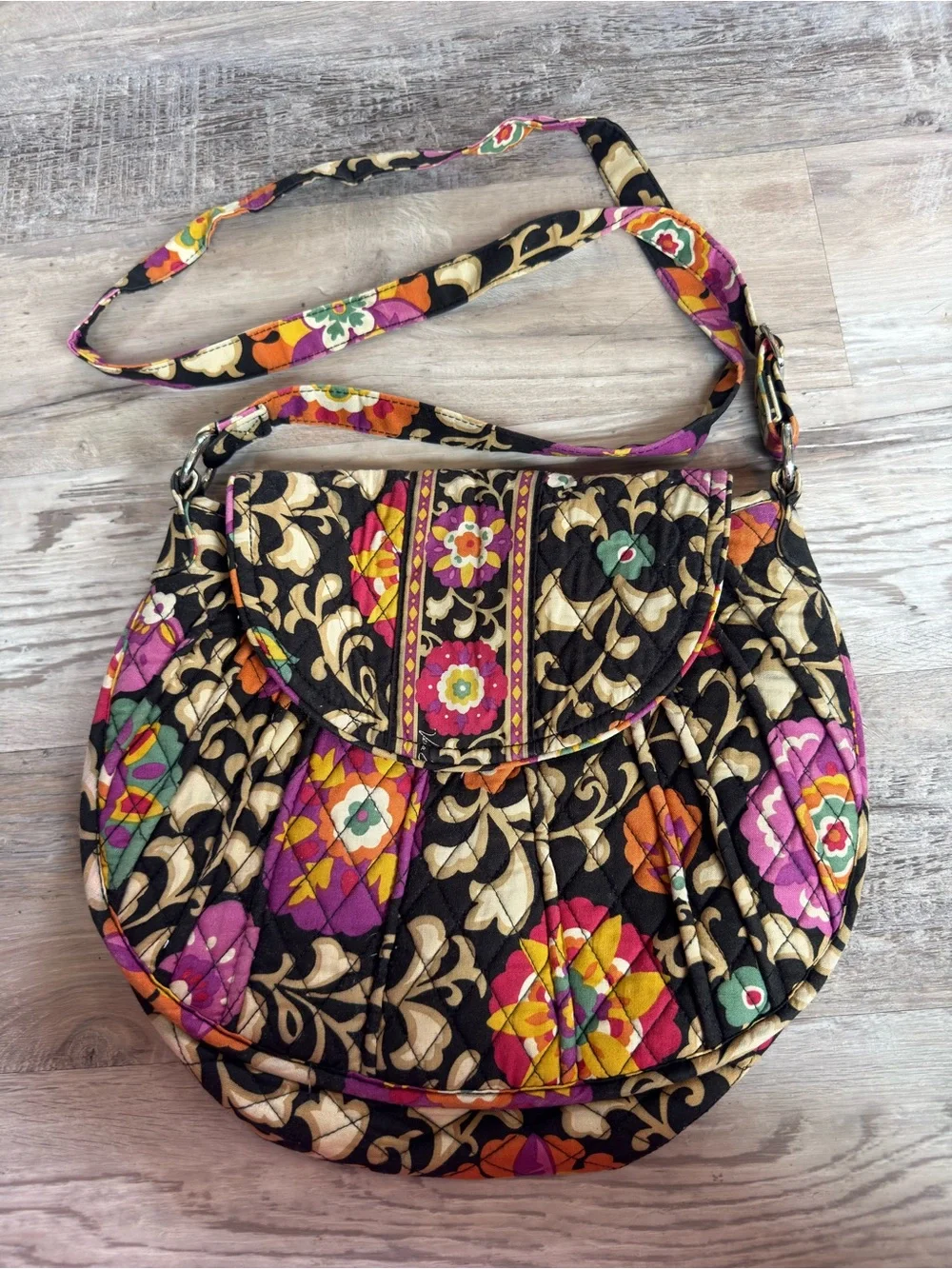 Vera Bradley The Frannie Quilted Crossbody In Retired Pattern Suzani